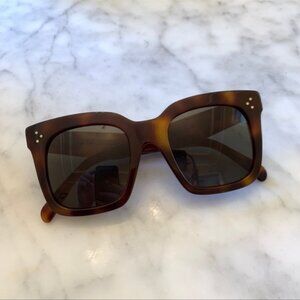 Celine Tilda Tortoise Oversized Sunglasses